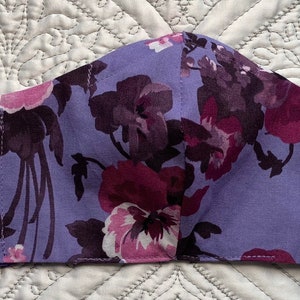 Reversible Adult Face Mask 100% Cotton Machine Washable Lavender Floral
