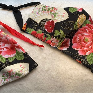 Reversible Fitted Adult Face Mask with Matching Carrying Bag 100% Cotton Machine Washable