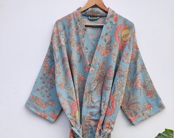 Waffle Linen Robe Kimono Robe Linen Spa Robe Sauna Robe Bath Robe Home Wear Balticbloom