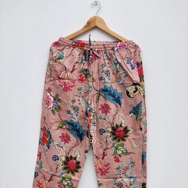 Floral Print Cotton Pants, Women Lounge Pants, Beach Pants, Floral Trouser, Boho Festival Pants, Pajama Cotton Pant, Harem Pants