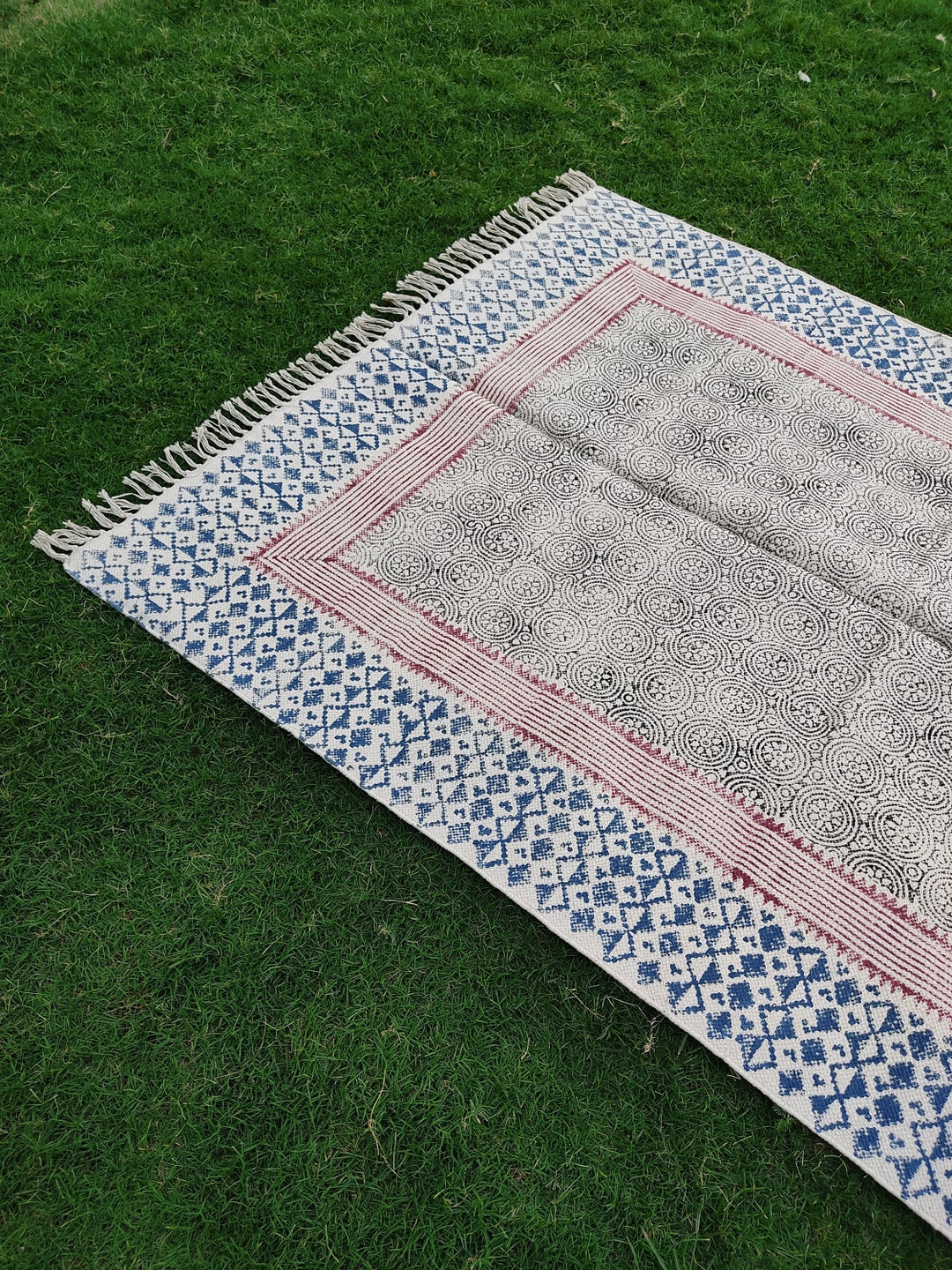 EXPRESS DELIVERY 4x6 Sq.ft. Indian Handmade Cotton Throw Rugs Carpet