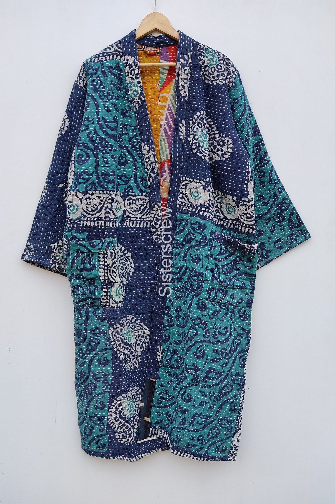 EXPRESS DELIVERY Vintage Kantha Quilted Jacket Reversible | Etsy