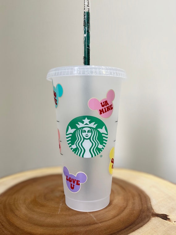 Valentine's Day Glitter Conversation Hearts Starbucks Cold Cup |  Valentine's Day | Starbucks Cup | Reusable | Custom Personalized Gift - Etsy