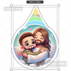 1D One Direction Liam Payne with Jesus Teardrop Aufkleber