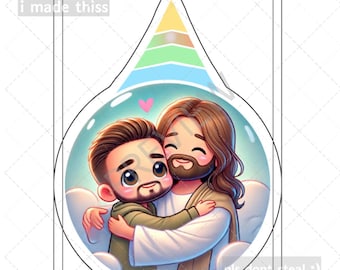 1D One Direction Liam Payne with Jesus Teardrop Sticker
