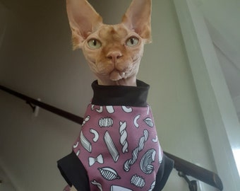 Vêtements pour chat Sphynx - PÂTES - Chemise pour chat sans poil - Chat Sphinx - Pull