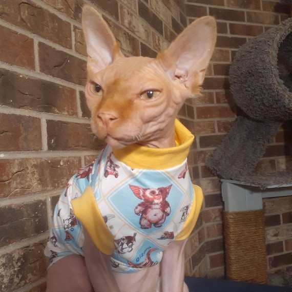de gato Sphynx Gremlin Camisa sin pelo - Etsy España