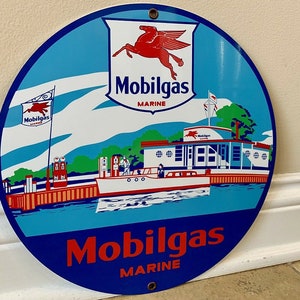 Mobilgas Marine Vintage Style Sign