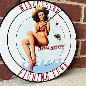 Winchester lures heavy Steel vintage Style metal sign