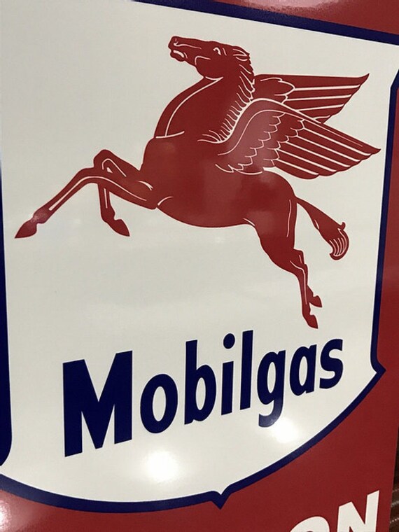 モービルガス給油所の珍しいビンテージスタイルの看板 - Etsy 日本