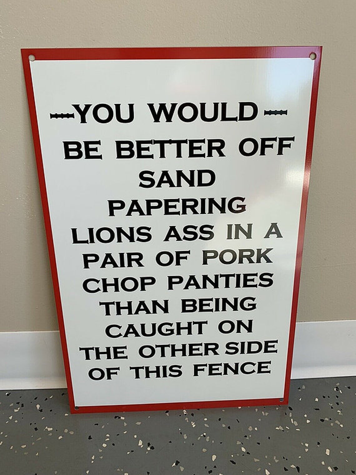 Funny Fence Trespassing Sign Etsy