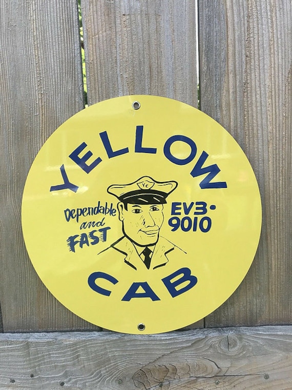 Yellow Cab Taxi ルーフサイン　US雑貨　イエローキャブ Yellow Cab Taxi Vintage Style Sign - Etsy
