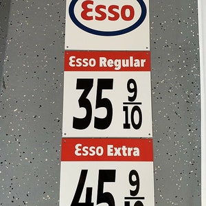 Esso Regular & Extra - 3 Piece 1940-50s vintage style sign