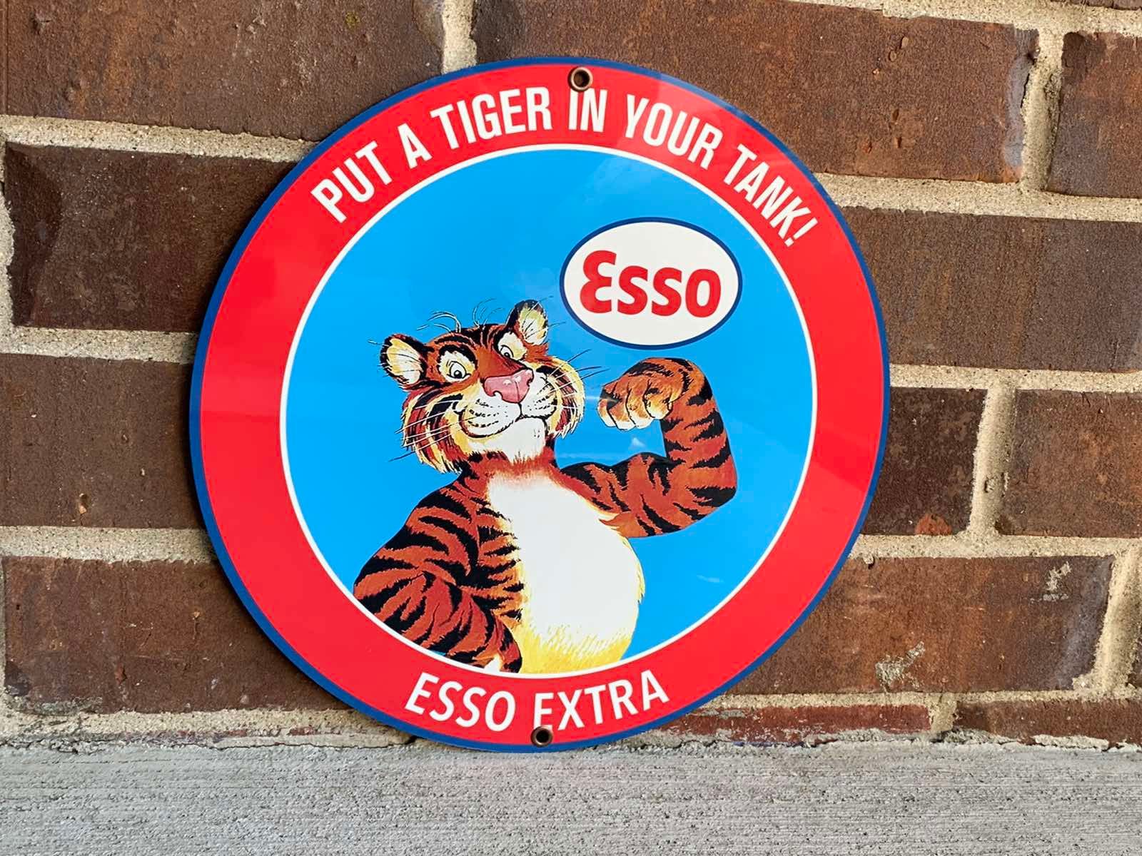 エッソ タイガー 看板 ESSO TIGER ビンテージ 30cm 世田谷ベース エッソ タイガー 看板 ESSO TIGER ビンテージ 30cm 世田谷ベース