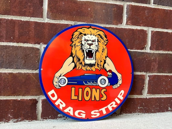 Buy Lions Drag Racing Strip Heavy Steel Vintage Style Metal Sign