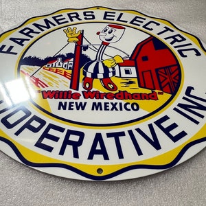 Willie wiredhand electric advertisement heavy Steel vintage Style metal sign farmers cooperative