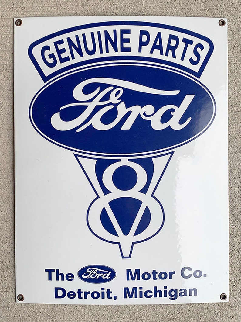 Ford Genuine Parts Vintage Style Porcelain Door Sign