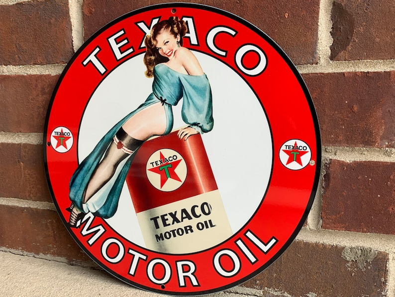 Texaco Gasoline Motor Oil Heavy Steel Vintage Style Metal Sign - Etsy