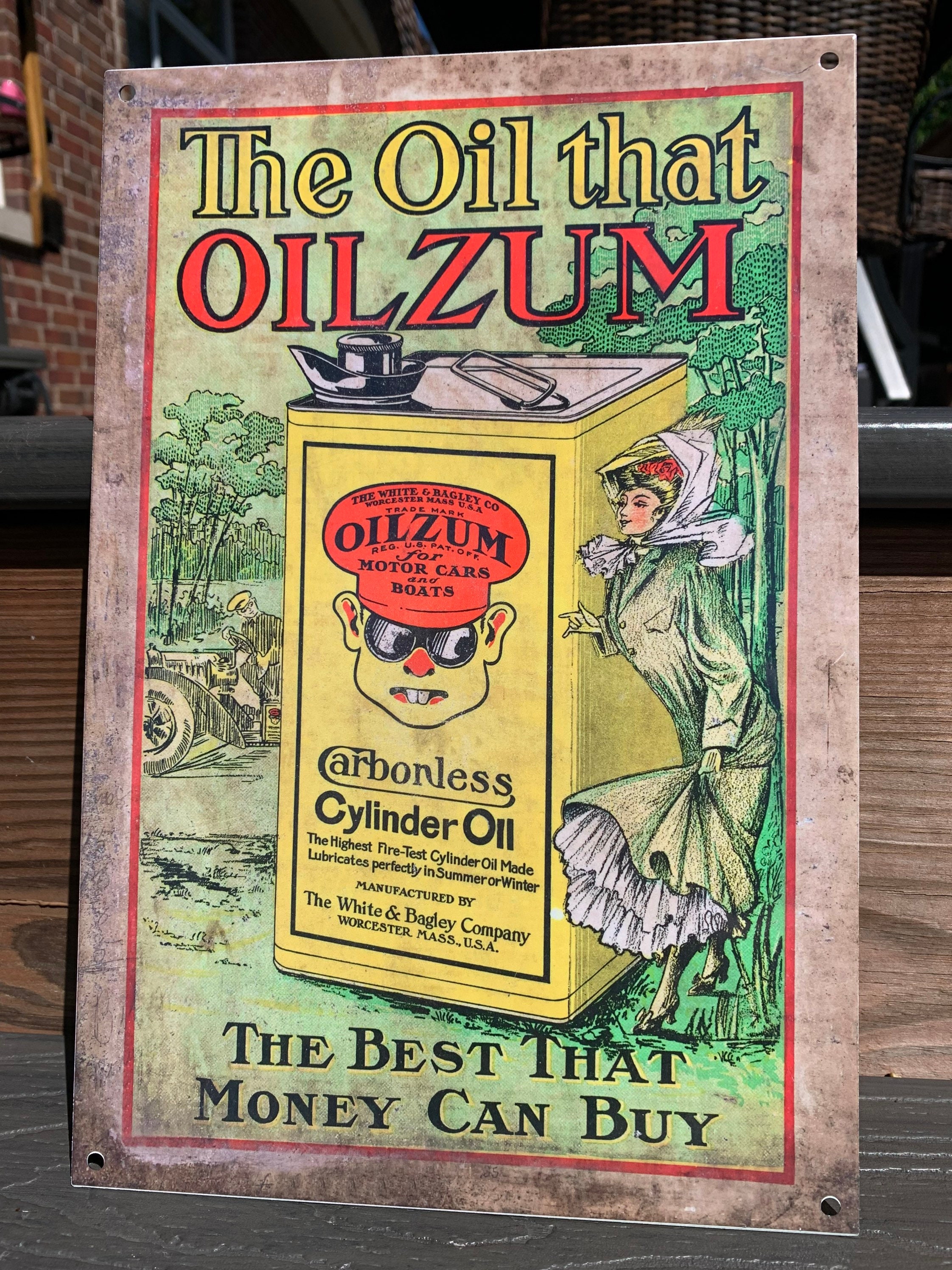 ビンテージ 大型 看板 OILZUM オイルザム 幅61cm / ガレージ ビンテージ 大型 看板 OILZUM オイルザム 幅61cm / ガレージ