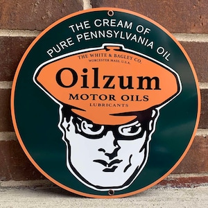 Oilzum Motor Oils vintage style sign