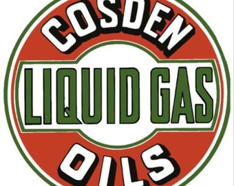 Cosden Liquid Gas Oils vintage style sign