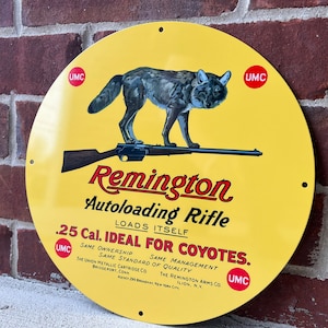 Remington rifles for coyote heavy Steel vintage Style metal sign