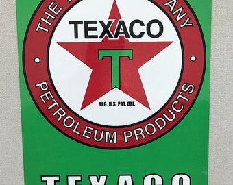 Texaco Motor Oil Green Vintage Style Sign