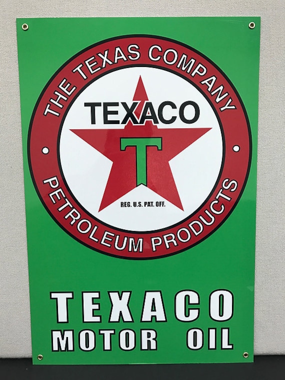 Texaco Motor Oil Green Vintage Style Sign - Etsy