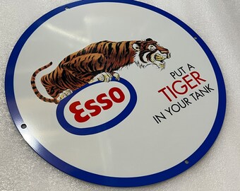 Buy Esso Tiger in Tank Gasoline Heavy Steel Vintage Style Metal