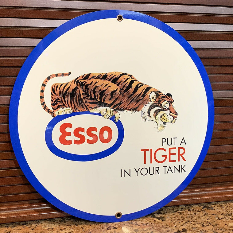 エッソ タイガー 看板 ESSO TIGER ビンテージ 76cm 世田谷ベース エッソ タイガー 看板 ESSO TIGER ビンテージ 76cm 世田谷ベース