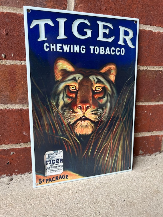 tiger tobacco Tiger Chewing Tobacco Heavy Steel Vintage Style Metal Sign