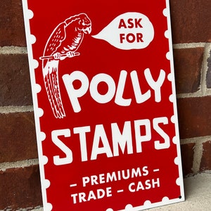 Polly parrot stamps heavy Steel vintage Style metal sign