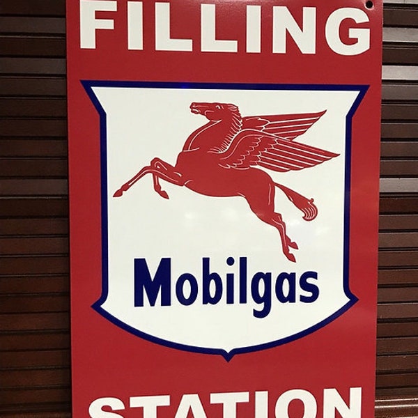 Mobilgas Filling Station rare vintage style sign