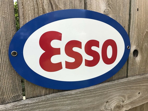 Esso ガスボンベ アンティーク看板 Esso Gasoline Oval Reproduction Sign - Etsy
