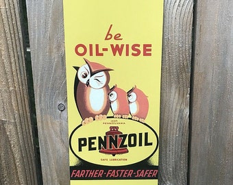 Znak Pennzoil Oil Rare Garage w stylu vintage