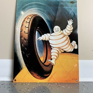 Cartel de estilo vintage de michelin Racing Tyre