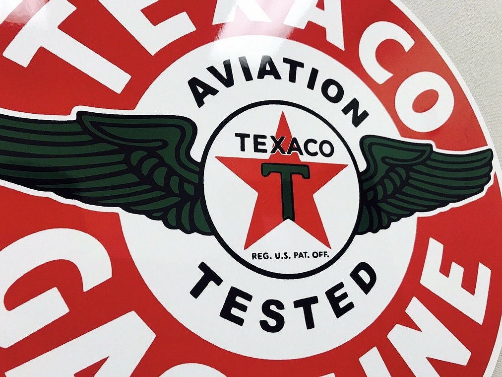 TEXACO テキサコ AVIATION GASOLINE サインプレート Amazon.com: Texaco Vintage Aviation Fuel Sign USA Window