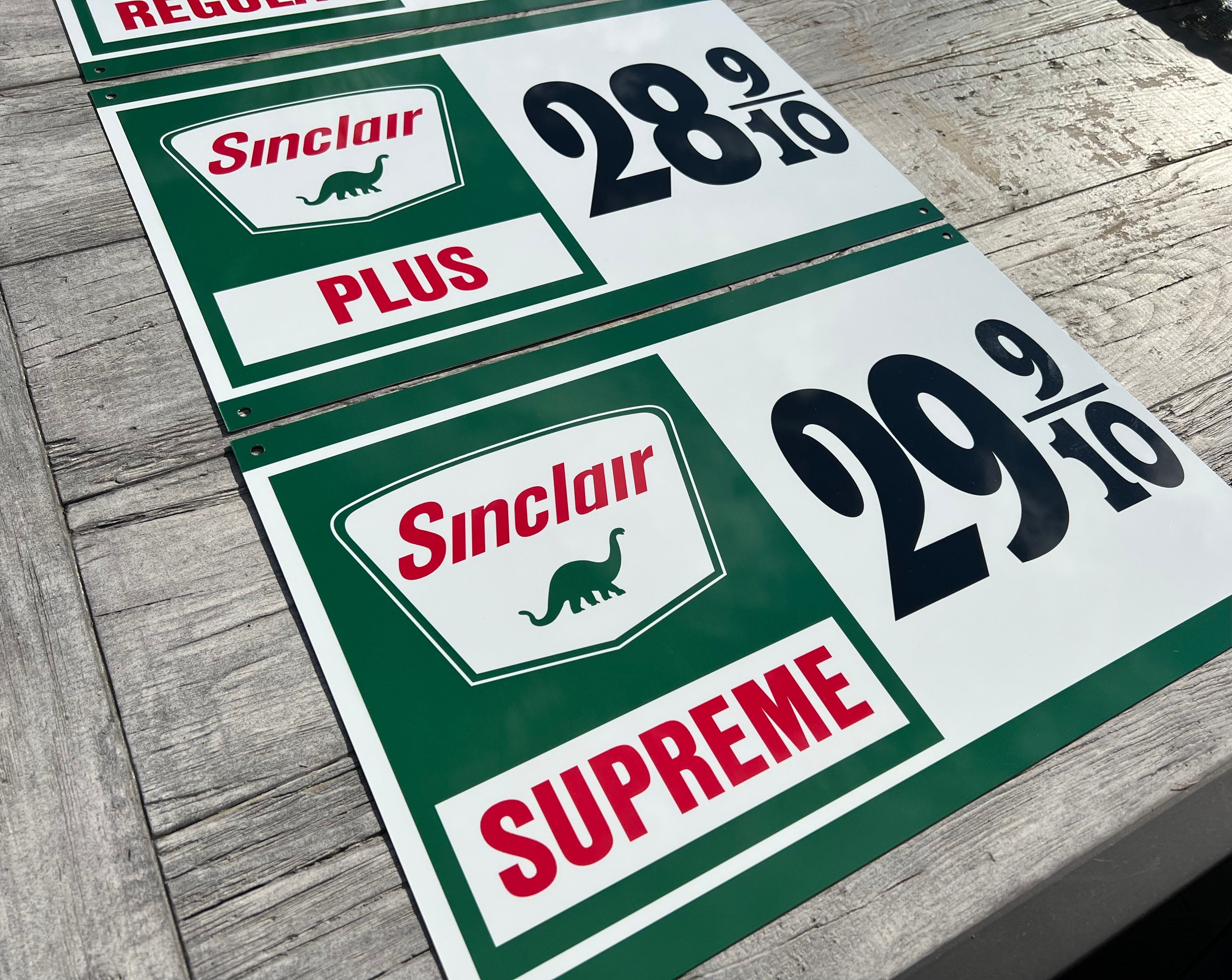 Sinclair Gasoline With 1960s Prices - 3 Piece Sign - Etsy