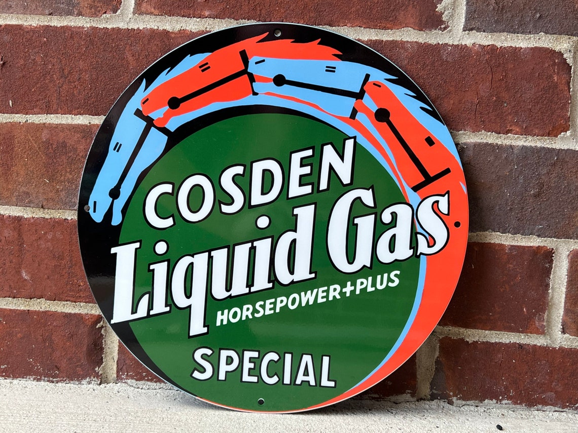 Cos Tank Signs Cosden Liquid Gas Gasoline Heavy Steel Vintage Style Metal Sign - Etsy ...