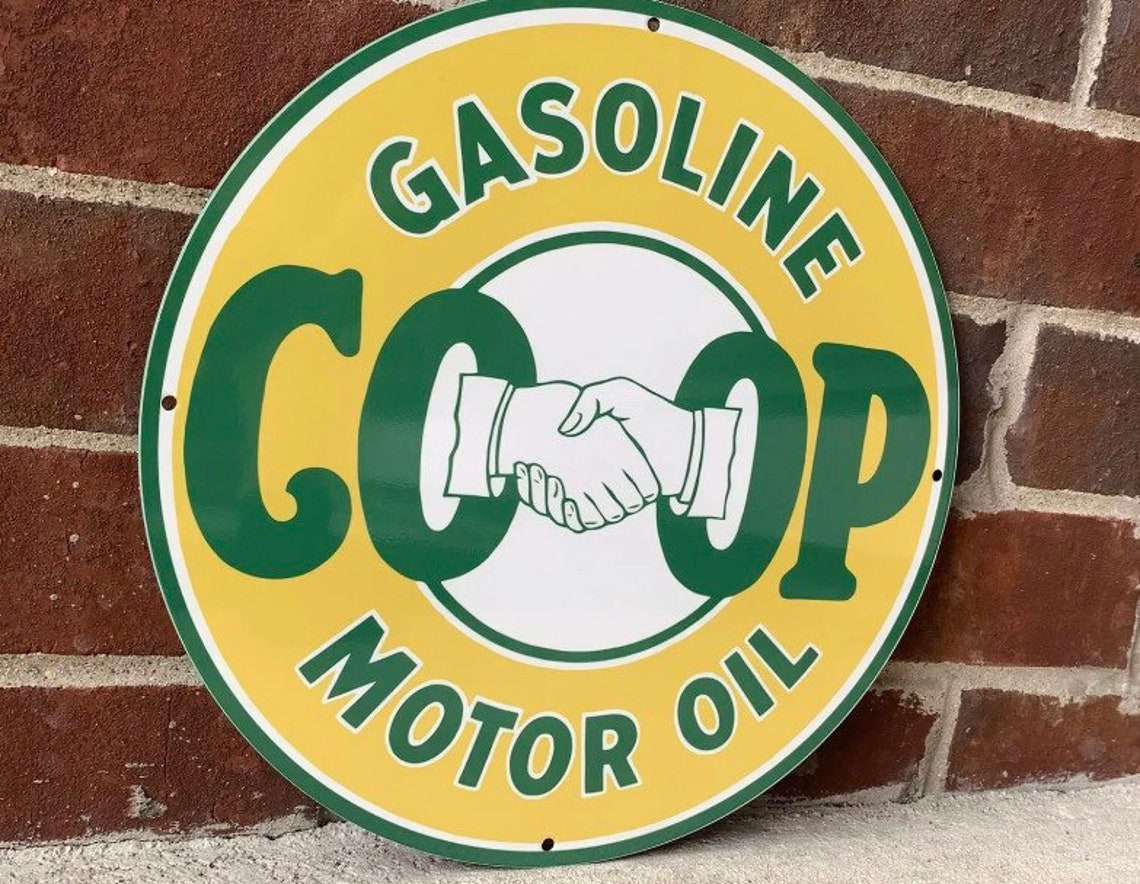 Heavy Steel CO OP Coop Motor Oil Gasoline Vintage Style Metal Etsy UK