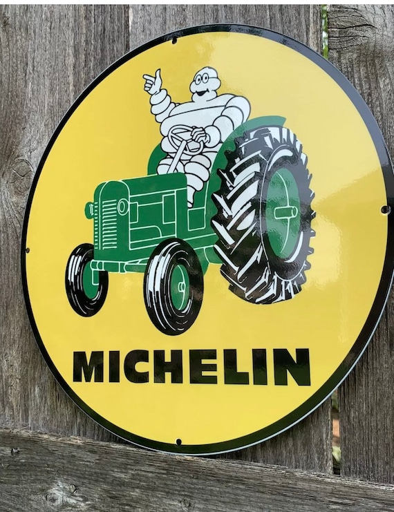 Pneus de ferme Michelin en acier lourd vintage Style panneau en métal -   France