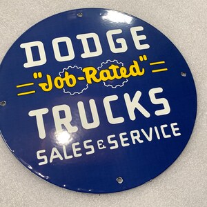 Job rated trucks sales and service porcelain enamel sign