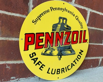 Znak metalowy Pennzoil Motor Oil Heavy Steel Vintage Style
