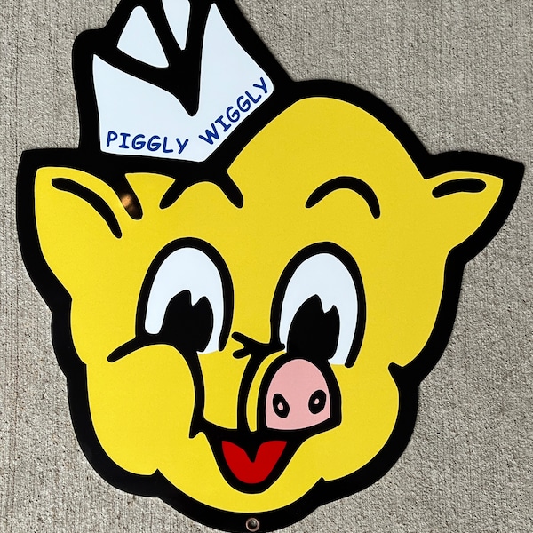 Piggly Wiggly 16 inch Grocery Store Vintage style die cut  Sign