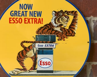 ESSO（エッソ） 看板｜30インチ/約76cm、推定1962年製｜メタルサイン 231211-02-l-1-y.jpg