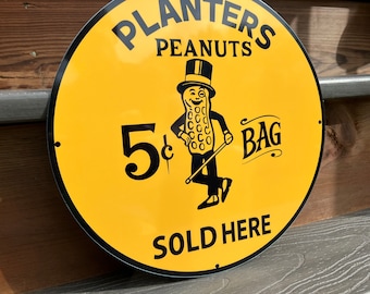 Planters peanuts heavy Steel vintage Style metal sign