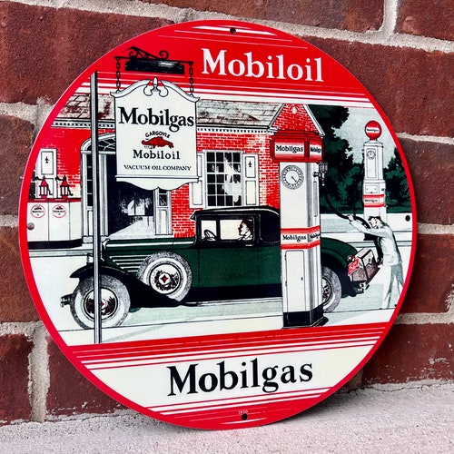 Mobilgas MOBILOIL heavy buying Steel vintage Style metal sign