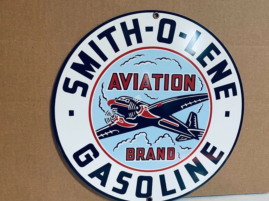Blue Smith-o-lene Gasoline Aviation Brand Neon Signs Light