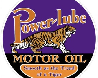 Znak olejowy Powerlube Motor Oil w stylu vintage