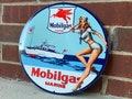 Mobil MOBILOIL mobilgas marine heavy Steel vintage Style metal sign